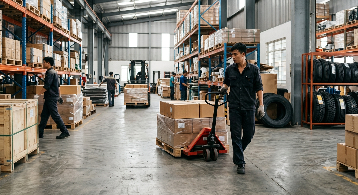 Tổng quan về nhu cầu sử dụng xe nâng tay trong kho xưởng